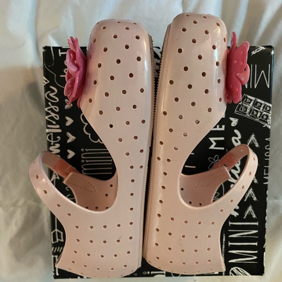 Mini Melissa Light Pink Ballet flats w/ flowers